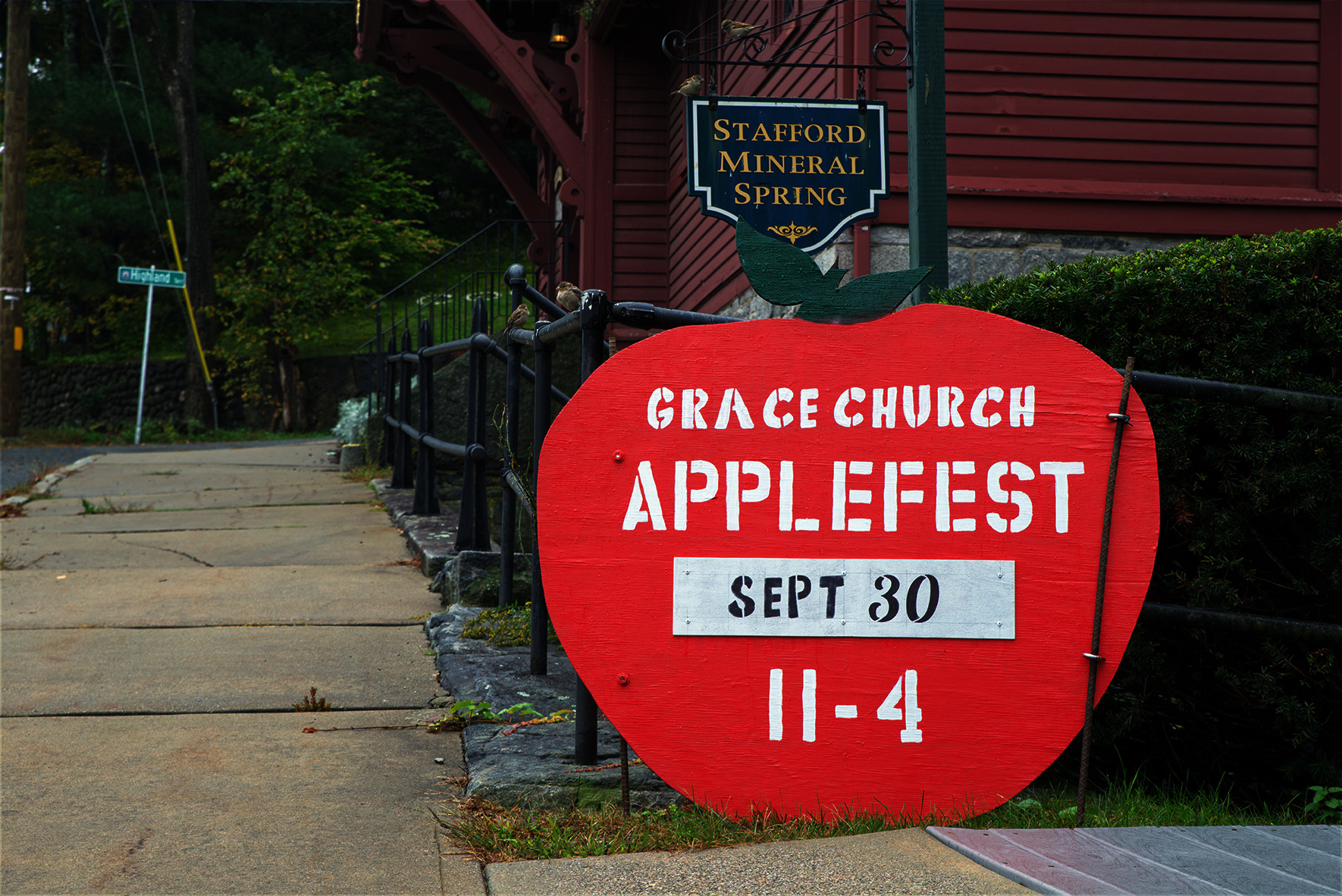 image from a past apple fest held outside grace episcopal church in stafford springs