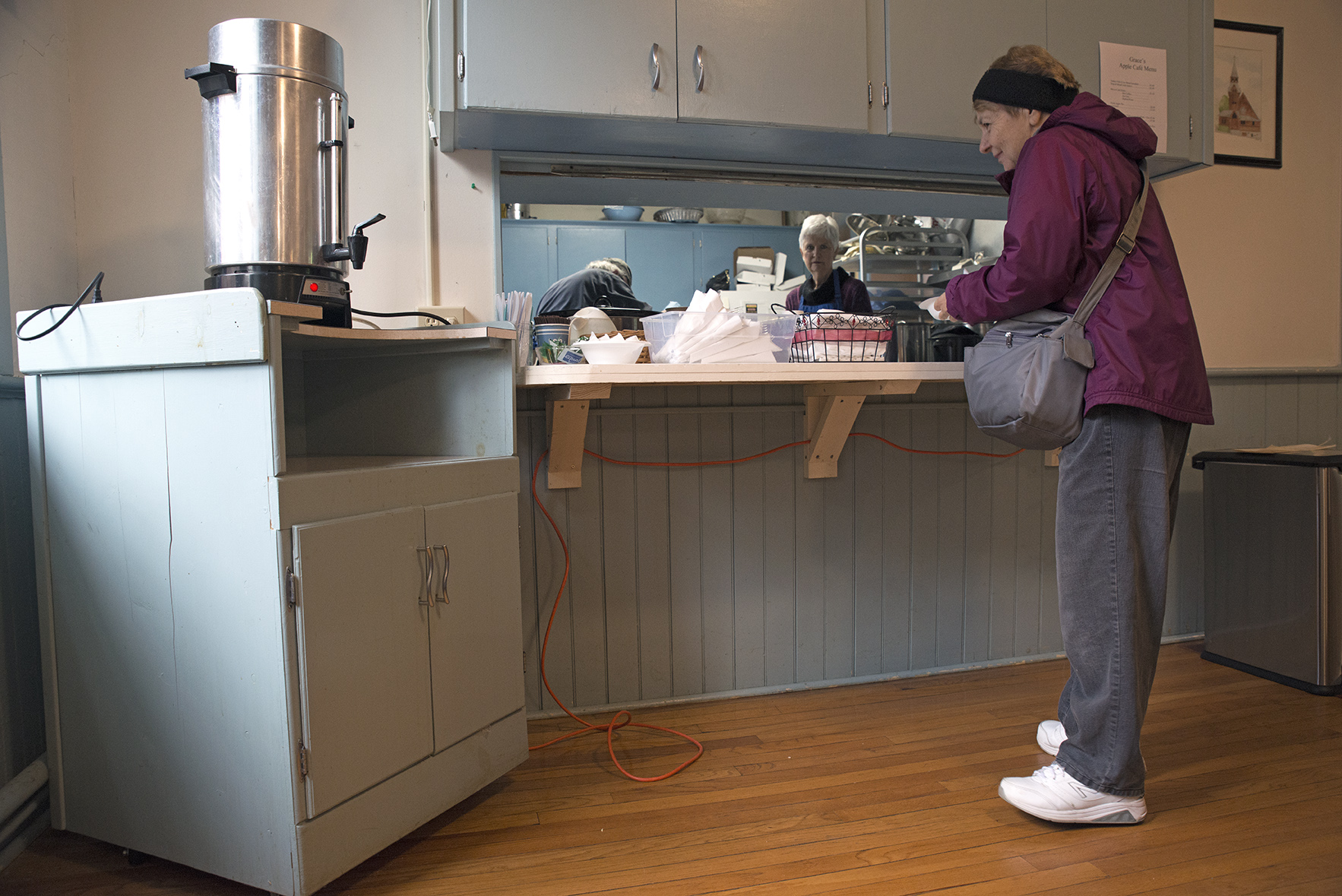 parishioners working the apple-fest